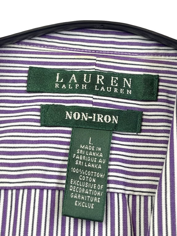 LAUREN RALPH LAUREN ΠΟΥΚΑΜΙΣΟ ΡΙΓΕ ΜΩΒ/ΛΕΥΚΟ UNISEX LARGE preowned