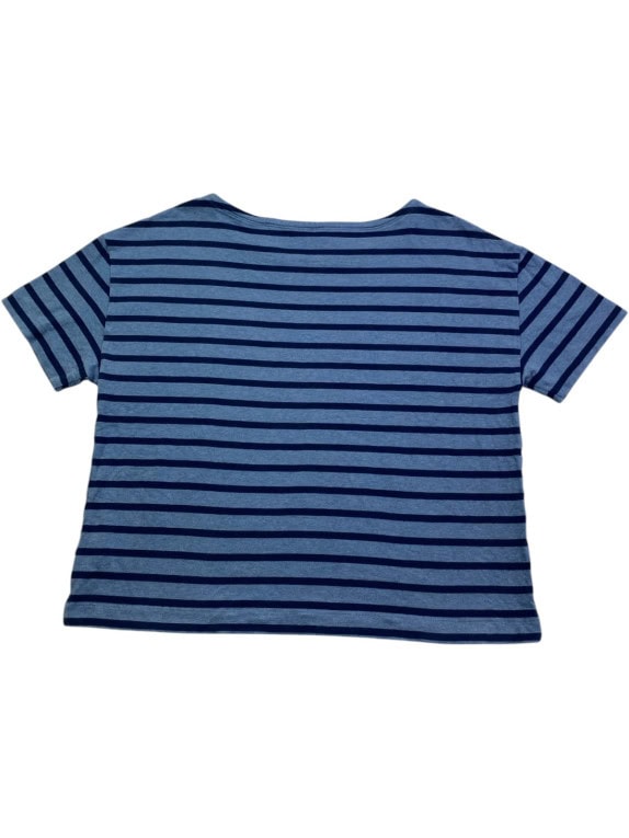 LAUREN RALPH LAUREN T SHIRT ΡΙΓΕ ΜΠΛΕ ΓΥΝΑΙΚΕΙΟ PRE OWNED L