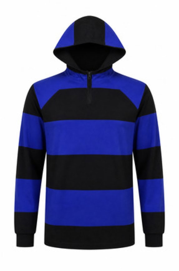 LEE MENS HOODIE STRIPED BLUE BLACK PRE OWNED XL 90S