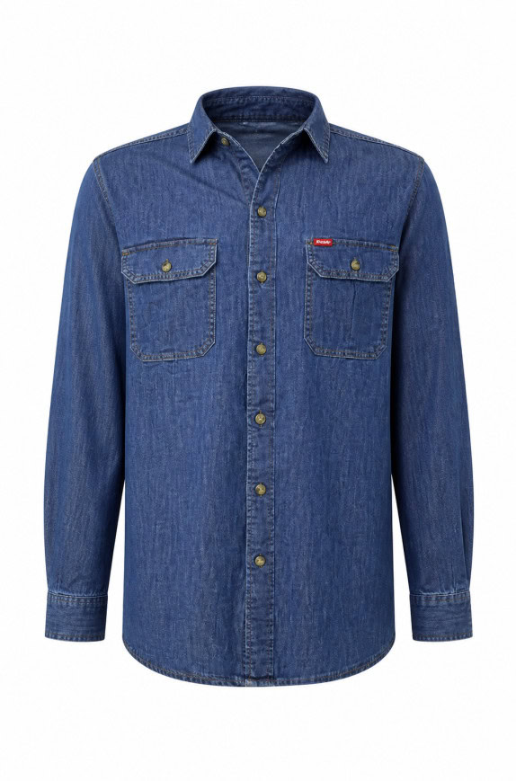 LEE COOPER DENIM SHIRT WORKWEAR BLUE MEN PRE OWNED L