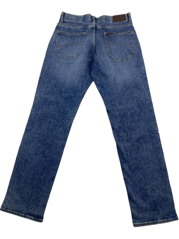 LEE EXTREME MOTION DENIM PANTS ATHLETIC FIT LOGO MID BLUE MEN'S M