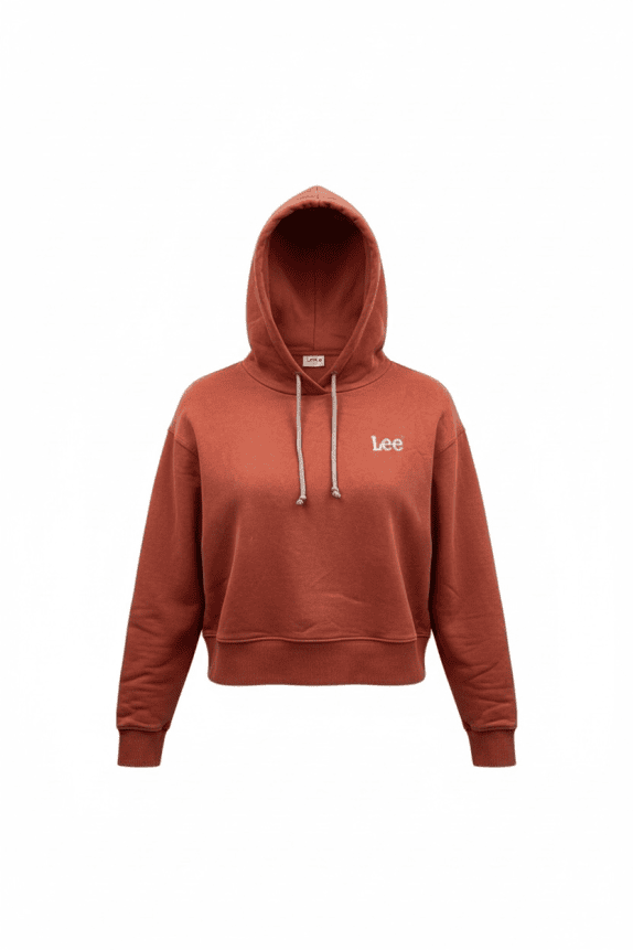 Lee Φούτερ Hoodie Basic Logo Κεραμιδί Γυναικείο M