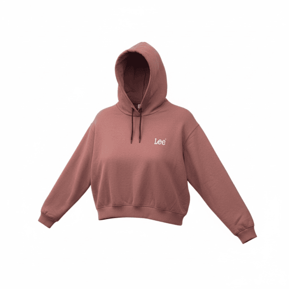 LEE Φούτερ με Κουκούλα Loose Fit Logo Ροζ Unisex XL
