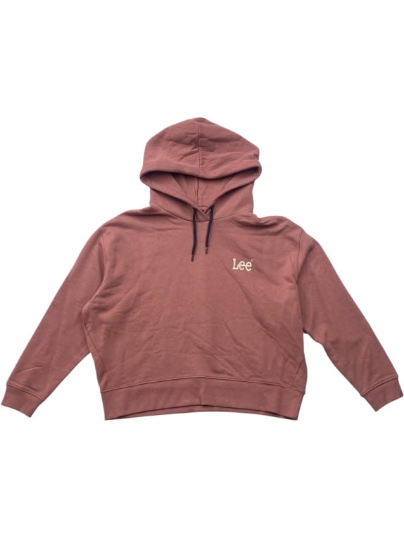LEE Felpa con Cappuccio Loose Fit Logo Rosa Unisex XL