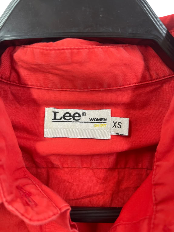 LEE WOMEN'S CASUAL SHIRT WITH EMBROIDERED LOGO RED XS