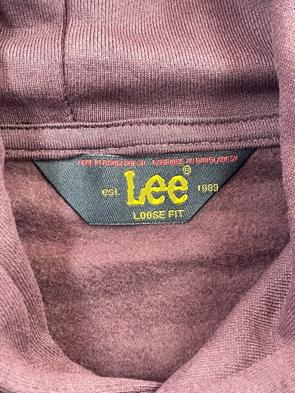 Lee Hoodie Bianco Logo Bordeaux Unisex L