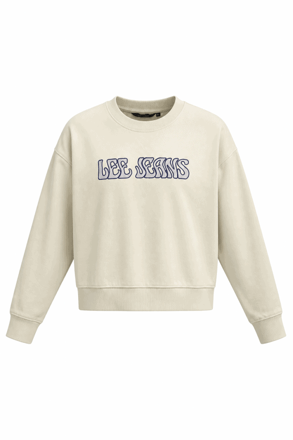 LEE JEANS FELPA CREWNECK GRAPHIC CREAM UOMO PRE OWNED M