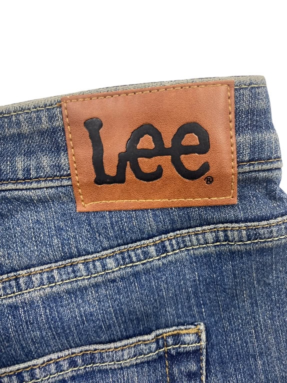LEE JEANS ΠΑΝΤΕΛΟΝΙ DENIM CASUAL ΔΕΡΜΑΤΙΝΟ LOGO PATCH ΜΠΛΕ ΑΝΔΡΙΚΟ 6XL (W50)