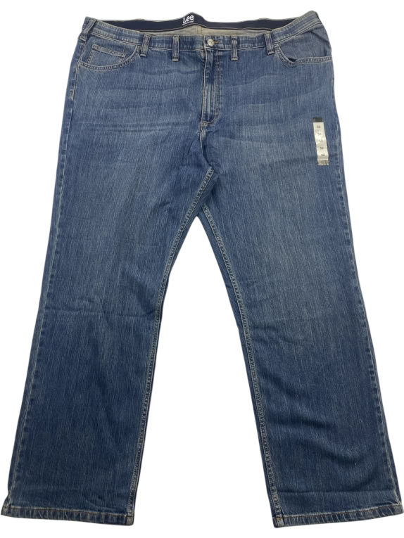 LEE JEANS ΠΑΝΤΕΛΟΝΙ DENIM CASUAL ΔΕΡΜΑΤΙΝΟ LOGO PATCH ΜΠΛΕ ΑΝΔΡΙΚΟ 6XL (W50)