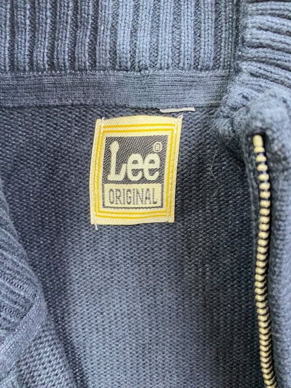 Lee Original Ανδρική Πλεκτή Ζακέτα Με Φερμουάρ Μπλε Σκούρο Μέγεθος XL