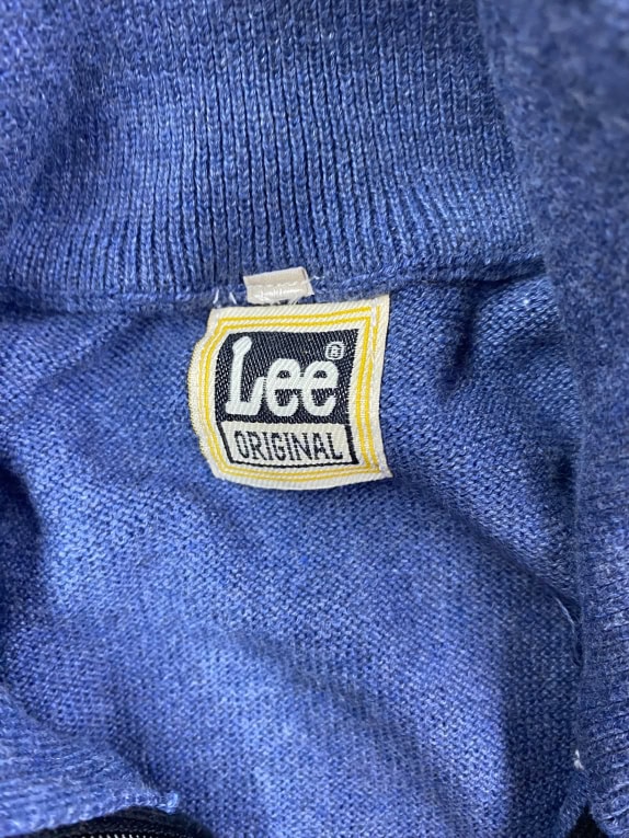 Lee Original Cardigan lavorato a maglia blu con zip da uomo L
