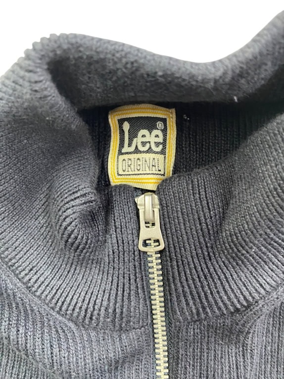 Lee Original Knit Cardigan Vintage Full Zip Dark Blue Men’s XL