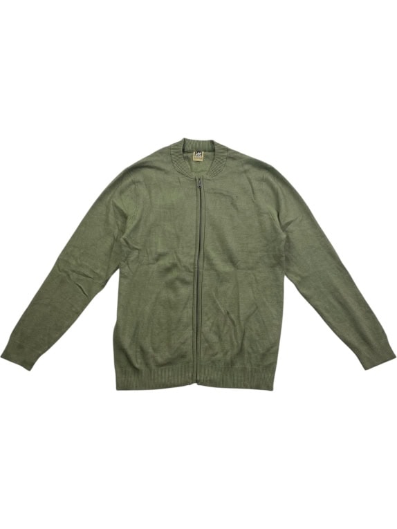 Lee Πλεκτή Ζακέτα Zip-Up Casual Χακί Ανδρική XL