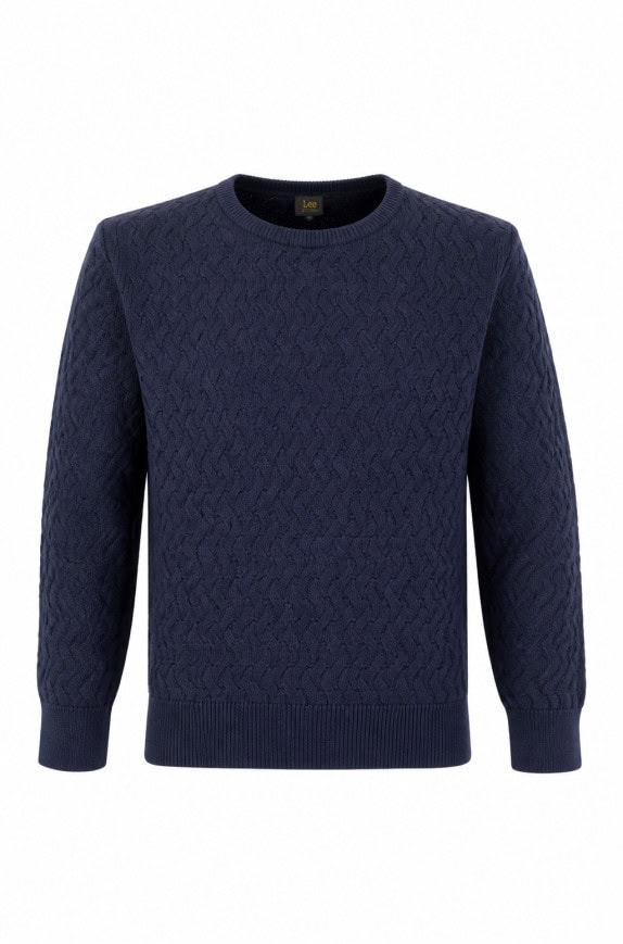 LEE ΠΛΕΚΤΟ ΠΟΥΛΟΒΕΡ CLASSIC NAVY ΑΝΤΡΙΚΟ PRE OWNED XL