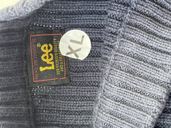 LEE ΠΛΕΚΤΟ ΠΟΥΛΟΒΕΡ ΜΕ ΡΙΓΕΣ NAVY UNISEX PRE OWNED XL