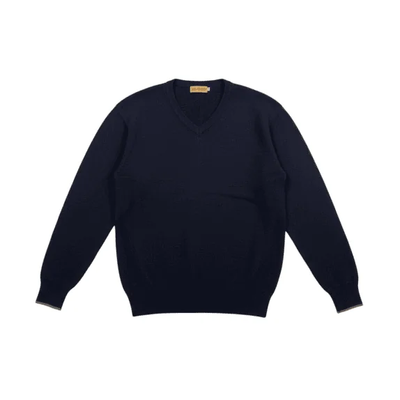 LEE Πλεκτό Sweater V-Neck Vintage Logo Μπλε Ανδρικό M–L