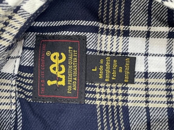 LEE CHECK SHIRT CLASSIC BLUE MEN PRE OWNED L