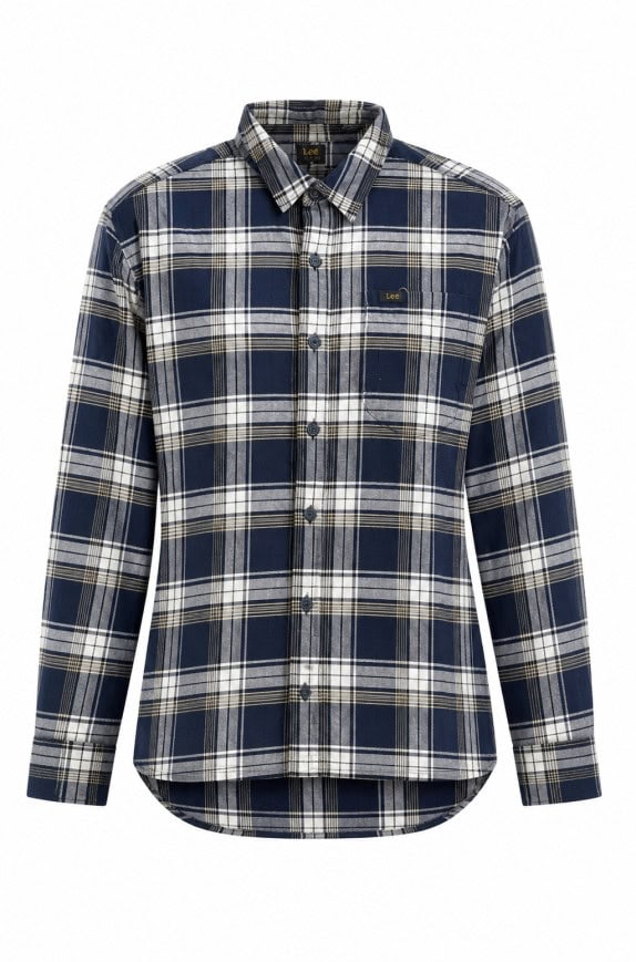 LEE CHECK SHIRT CLASSIC BLUE MEN PRE OWNED L