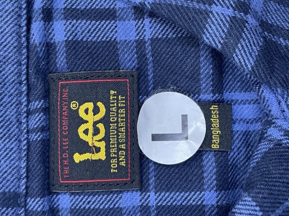 LEE ΠΟΥΚΑΜΙΣΟ FLANNEL ΠΛΑΪΔΕ ΜΠΛΕ ΑΝΤΡΙΚΟ PRE OWNED L