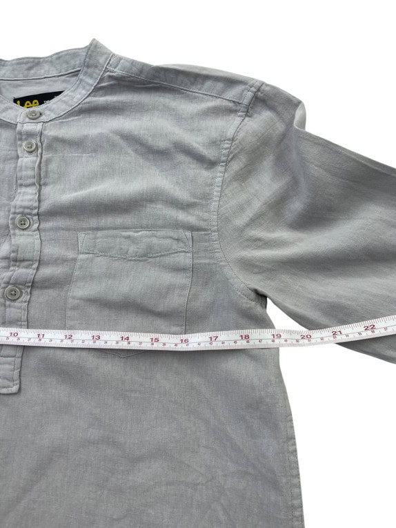 LEE ΠΟΥΚΑΜΙΣΟ HENLEY MINIMAL STONE GREY ΑΝΤΡΙΚΟ PRE OWNED S