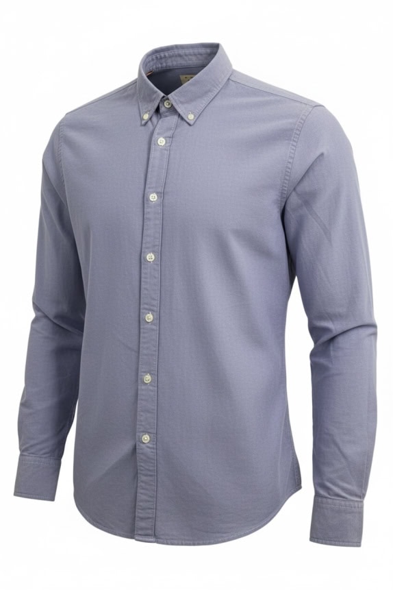 LEE ΠΟΥΚΑΜΙΣΟ ΜΑΚΡΥΜΑΝΙΚΟ OXFORD SLIM FIT ΓΑΛΑΖΙΟ ΑΝΔΡΙΚΟ MEDIUM