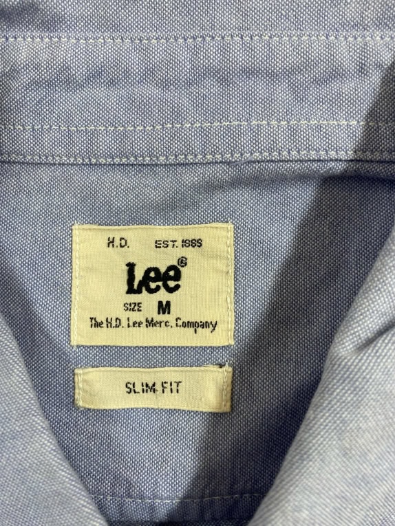 LEE ΠΟΥΚΑΜΙΣΟ ΜΑΚΡΥΜΑΝΙΚΟ OXFORD SLIM FIT ΓΑΛΑΖΙΟ ΑΝΔΡΙΚΟ MEDIUM