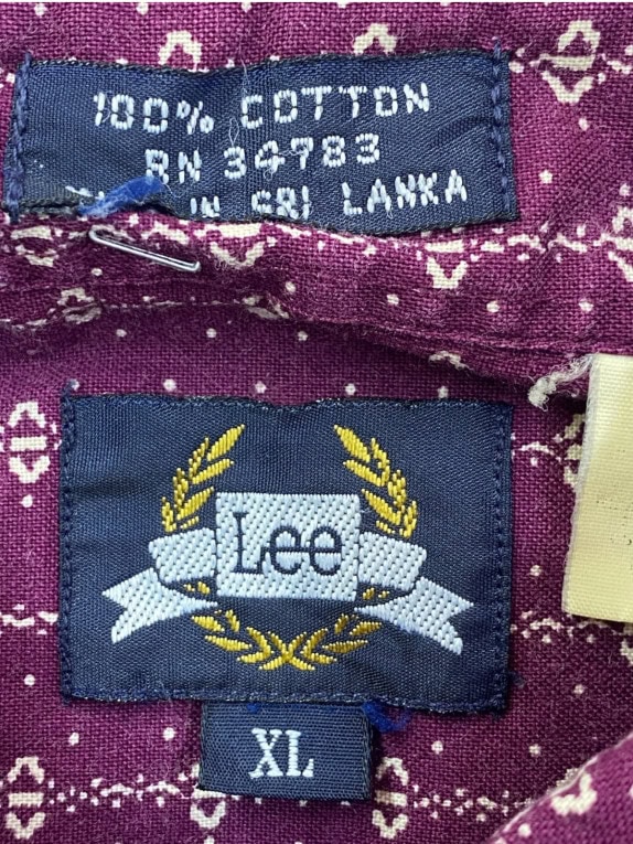 LEE ΠΟΥΚΑΜΙΣΟ VINTAGE ΜΠΟΡΝΤΟ ΑΝΤΡΙΚΟ PRE OWNED XL
