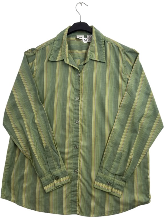 LEE STRIPED SHIRT CLASSIC OLIVE WOMENS PRE OWNED M