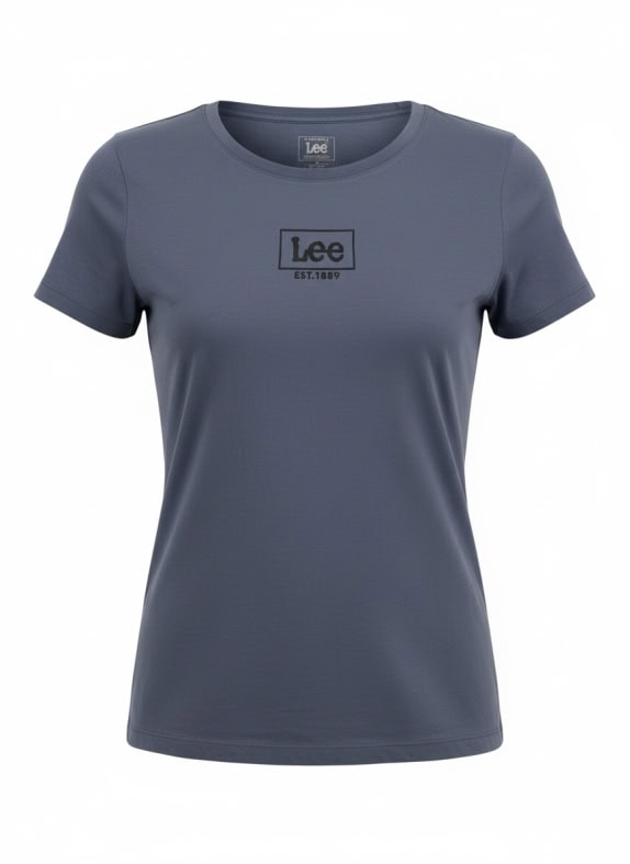 Lee T-Shirt Slim Fit Logo Μπλε Γυναικείο S