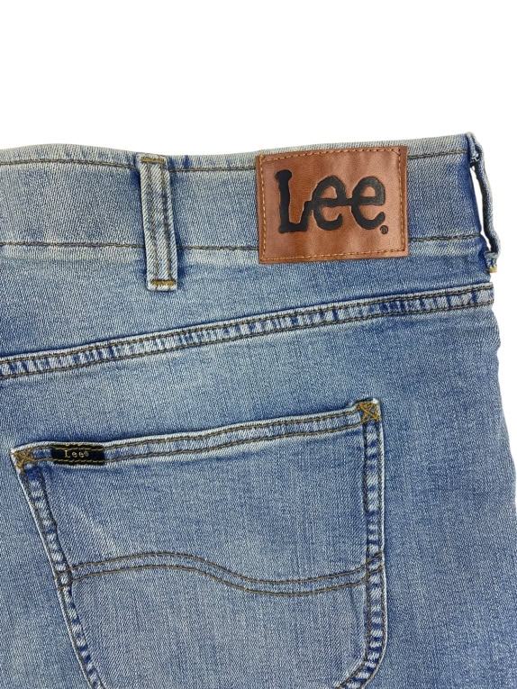 LEE Τζιν Παντελόνι Straight Fit Light Blue Leather Logo Ανδρικό Μέγεθος 50 (6XL)
