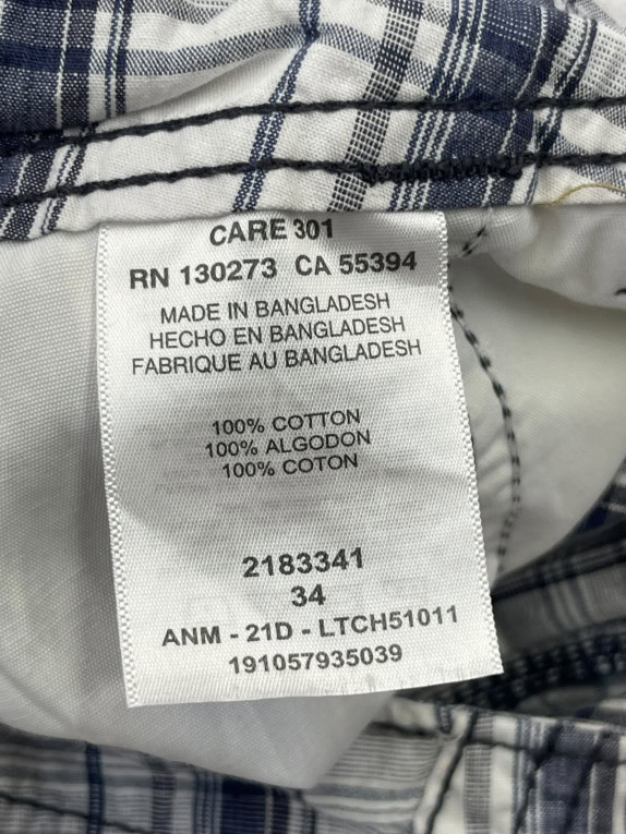LEE BERMUDA CARGO UTILITY QUADRI BIANCO NAVY UOMO PRE OWNED L