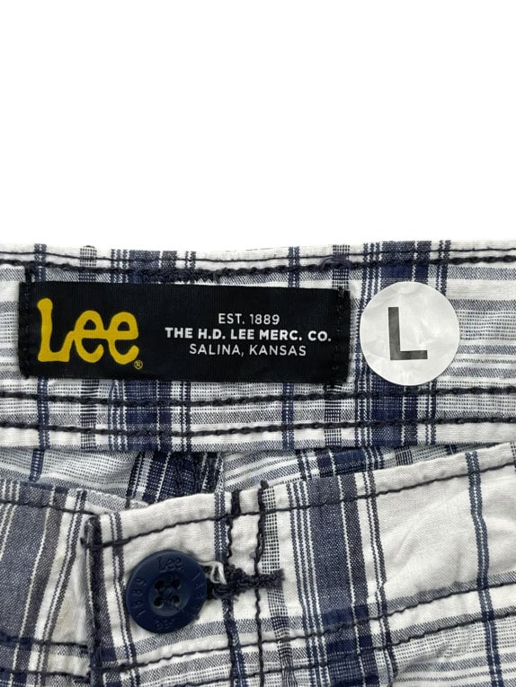 LEE BERMUDA CARGO UTILITY QUADRI BIANCO NAVY UOMO PRE OWNED L