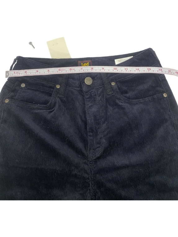 LEE VINTAGE BLACK CORDUROY FLARED / BELL BOTTOM TROUSERS - XS