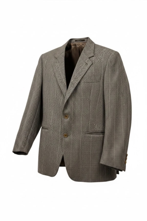 LEONOLI BLAZER VINTAGE BROWN GREY MEN PRE OWNED M