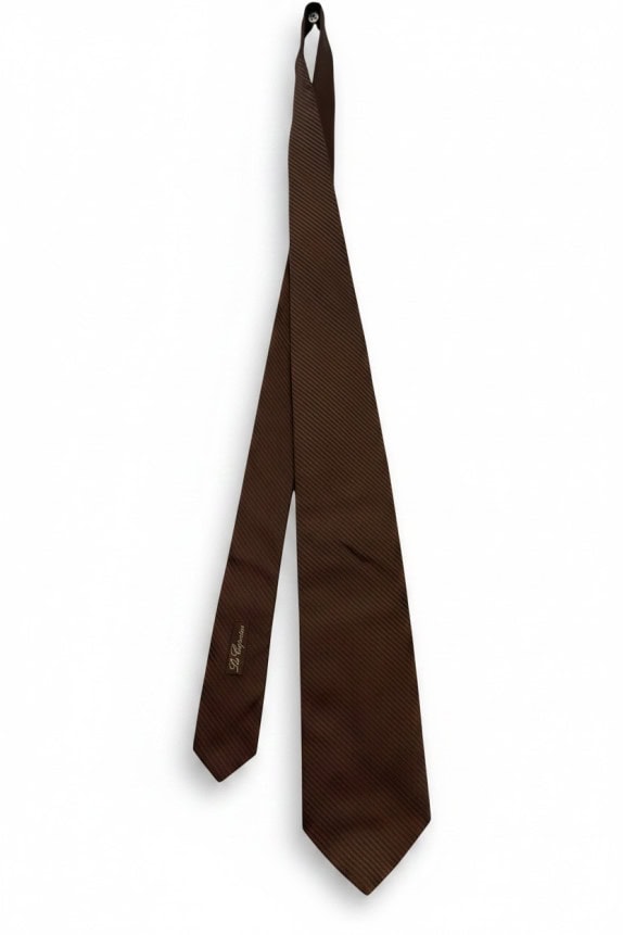 LES COPAINS NECKTIE CLASSIC BROWN MENS PRE OWNED