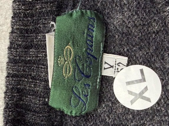 1988 LES COPAINS ΠΟΥΛΟΒΕΡ ΡΕΤΡΟ ΓΚΡΙ ΑΝΤΡΙΚΟ PRE OWNED XL