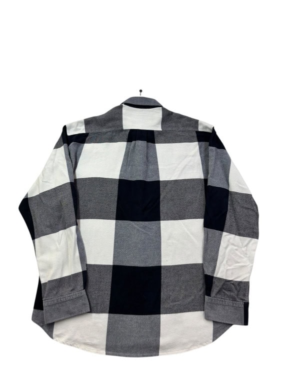 LES COPAINS SPORTSWEAR SHIRT CHECK NAVY GREY WHITE MENS PRE OWNED L