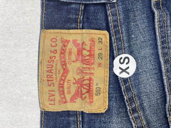 LEVI S JEANS STRAIGHT LEG WASHED BLUE MENS PRE OWNED XS