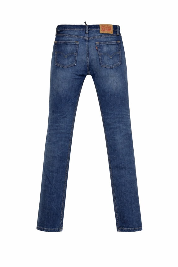 LEVI S JEANS STRAIGHT LEG WASHED BLUE MENS PRE OWNED XS