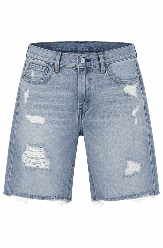 LEVI STRAUSS DENIM SHORTS DISTRESSED BLUE MENS PRE OWNED M