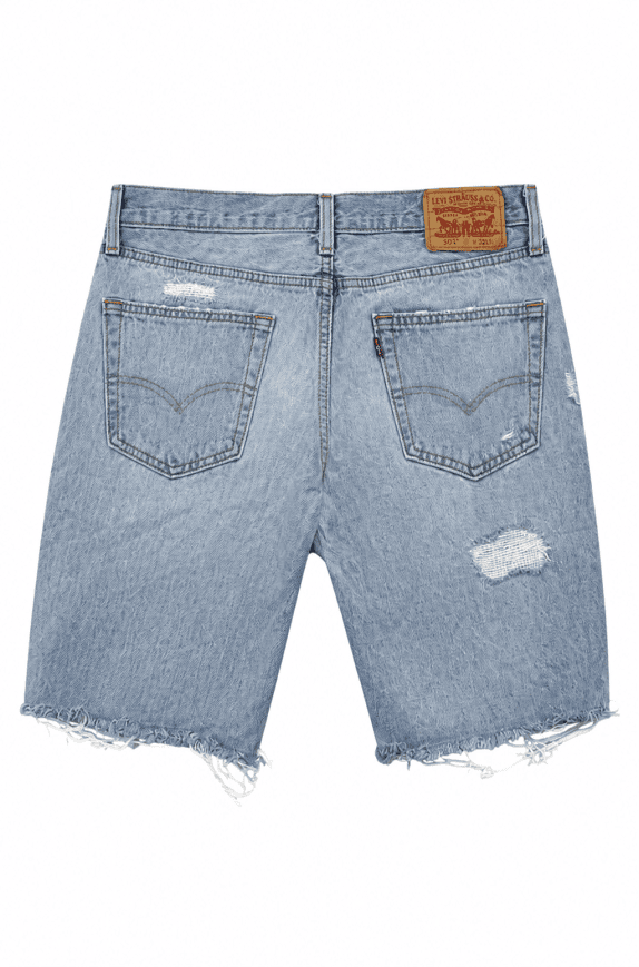 LEVI STRAUSS SHORTS DENIM DISTRESSED BLU UOMO PRE OWNED M