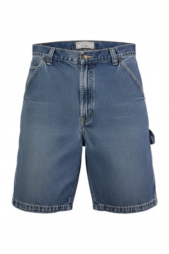 LEVI STRAUSS SIGNATURE CARPENTER ΤΖΙΝ ΒΕΡΜΟΥΔΑ WORKWEAR WASHED BLUE ΑΝΤΡΙΚΟ PRE OWNED L