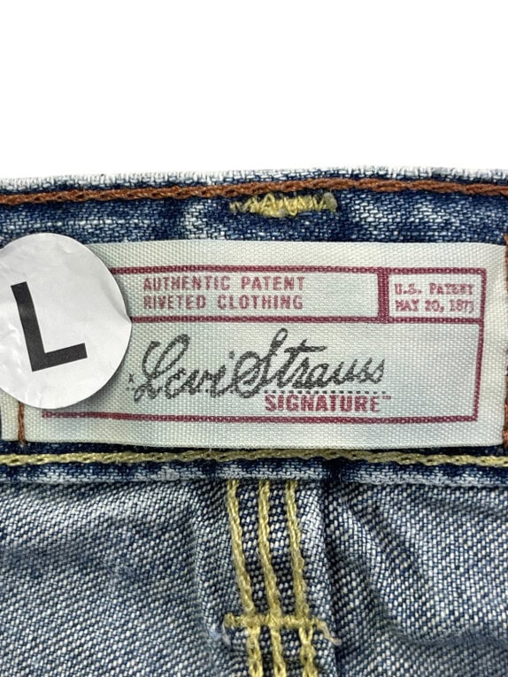 LEVI STRAUSS SIGNATURE CARPENTER ΤΖΙΝ ΒΕΡΜΟΥΔΑ WORKWEAR WASHED BLUE ΑΝΤΡΙΚΟ PRE OWNED L