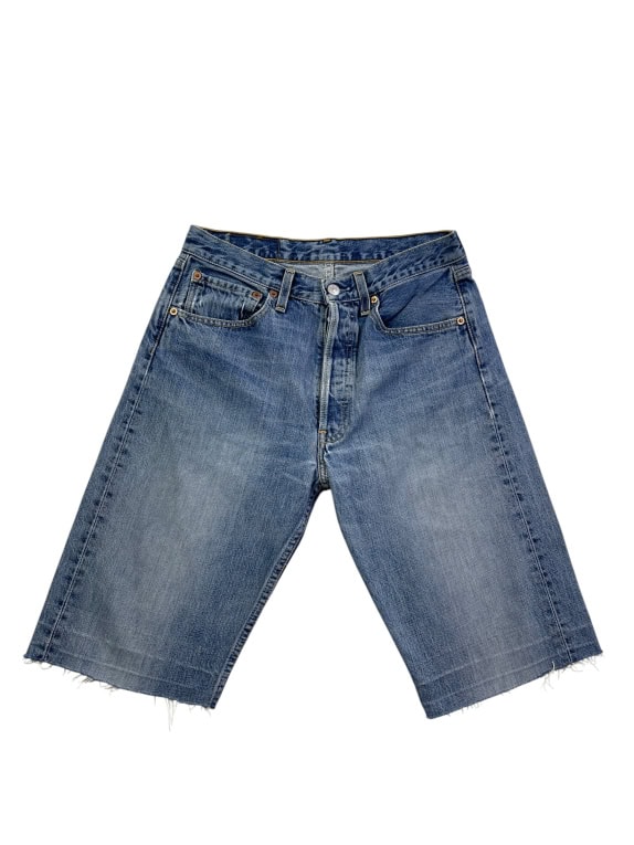 LEVI'S 501 DENIM BERMUDA SHORTS CUT-OFF ΜΠΛΕ UNISEX S