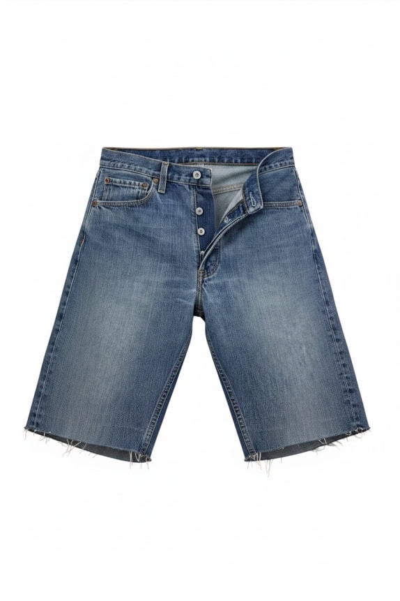 LEVI'S 501 DENIM BERMUDA SHORTS CUT-OFF ΜΠΛΕ UNISEX S