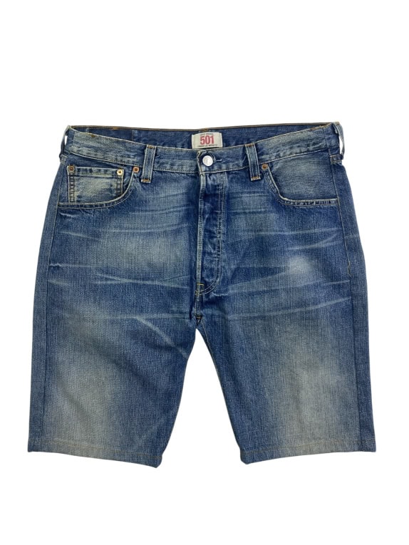 LEVI\'S 501 Bermuda jeans vintage con bottoni blu unisex L