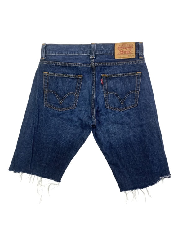 LEVI'S 512 DENIM SHORTS VINTAGE CUT-OFF DARK BLUE UNISEX M