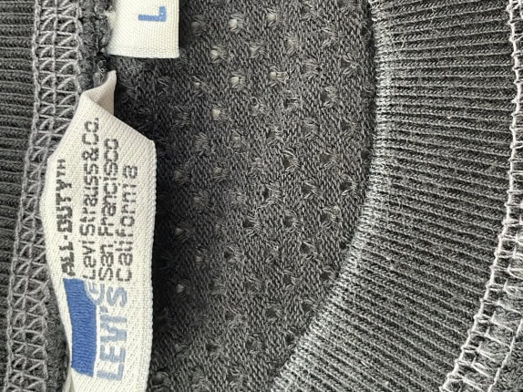 1980s LEVIS CREWNECK MINIMAL ΜΑΥΡΟ ΑΝΤΡΙΚΟ PRE OWNED L