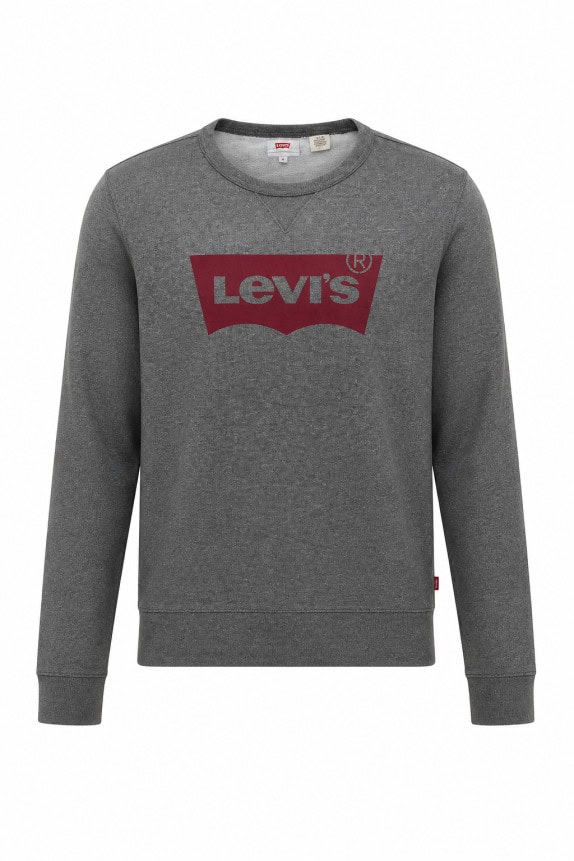 LEVIS SWEATSHIRT BIG LOGO GREY MENS PRE OWNED M