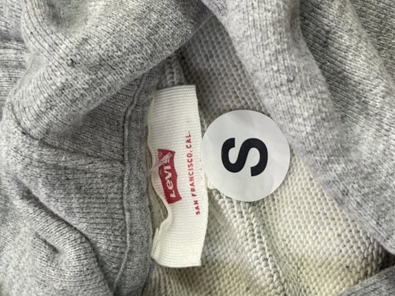 LEVIS HOODIE GRAPHIC GREY MENS PRE OWNED S